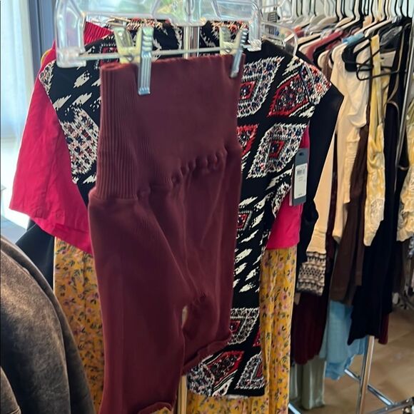 Free People Brown Seamless High-Waisted Shorts - Picture 4 of 5